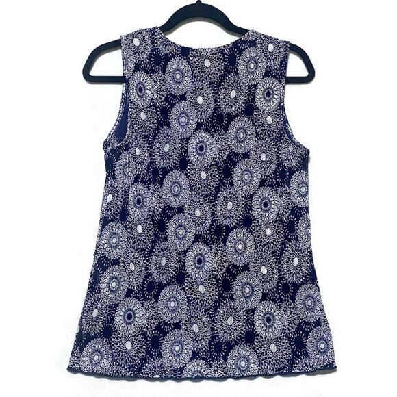 Christopher and Banks Sleeveless Top Women's Medium Pullover Blue and White - Picture 2 of 7